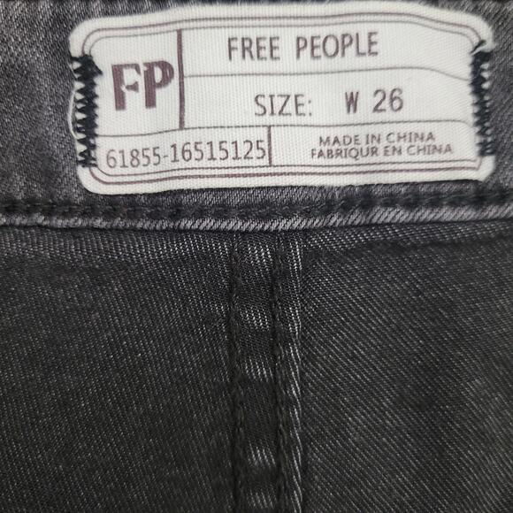Free People Just Float on Flare Jeans size 26 Washed Black Retro Boho Festival - Picture 7 of 12